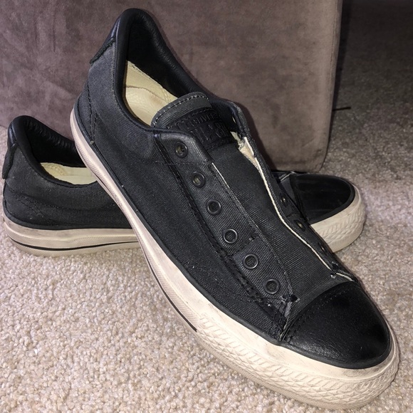 leather converse slip on